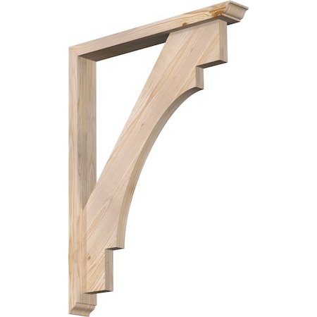 Ekena Millwork Merced Traditional Smooth Bracket w/ Offset Brace, Douglas Fir, 3 1/2"W x 26"D x 34"H BKT0402X26X34MRC01SDF